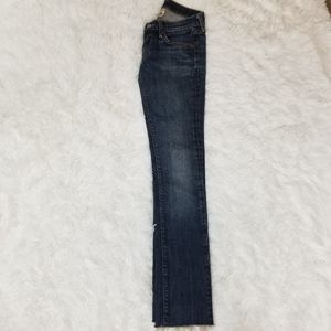 Lucky Brand Mia medium wash jean 00 24 blue jeans distressed cuff